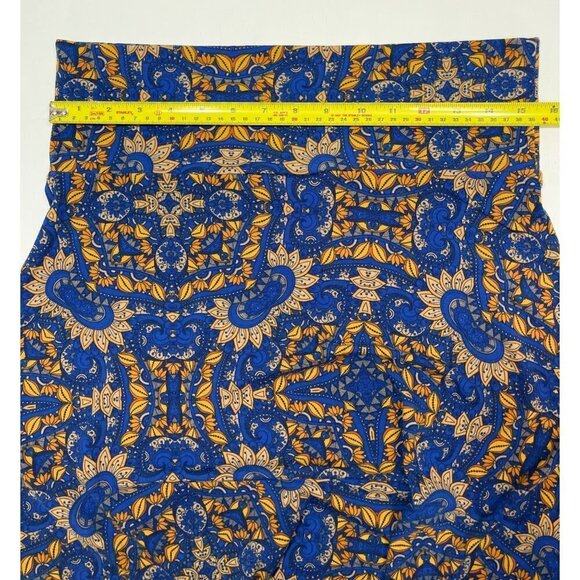 LULAROE Simply Comfortable Pull-on A-Line Skirt Large Bold Blue Pattern Stretch - Picture 9 of 12